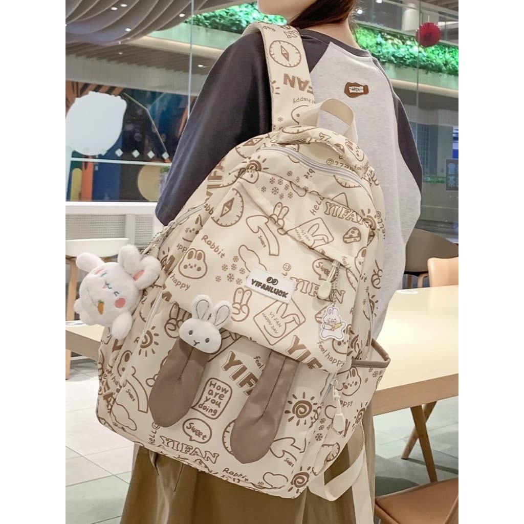 Mochila escolar fofa de Graffiti para meninas do ensino médio de grande capacidade para estudantes do ensino fundamental