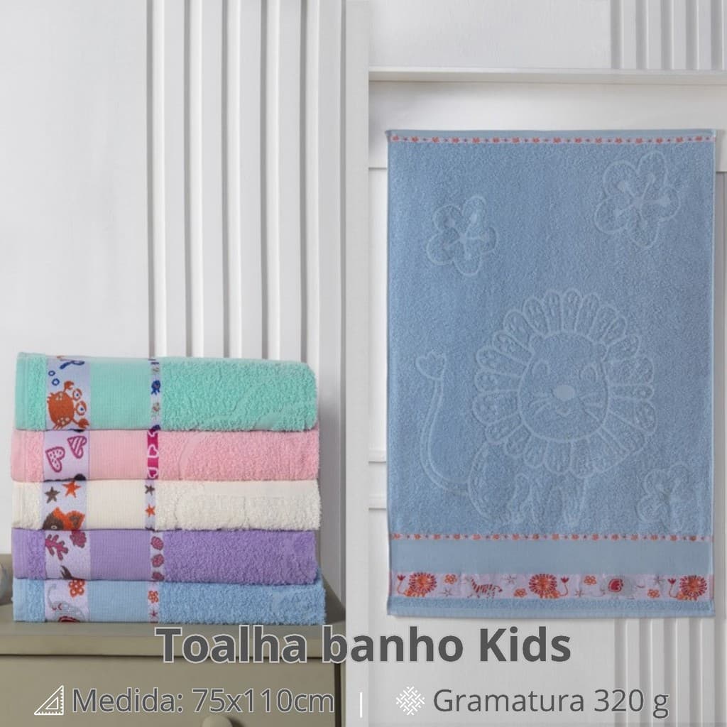 Novidade Toalhas De Banho Infantil Kids Personagens 100% Algodão Alta Absorção Gramatura 320g