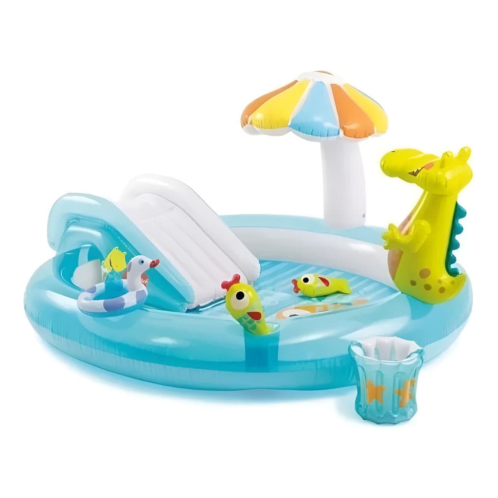 Piscina Jacaré Inflável Intex para Crianças 180L Azul