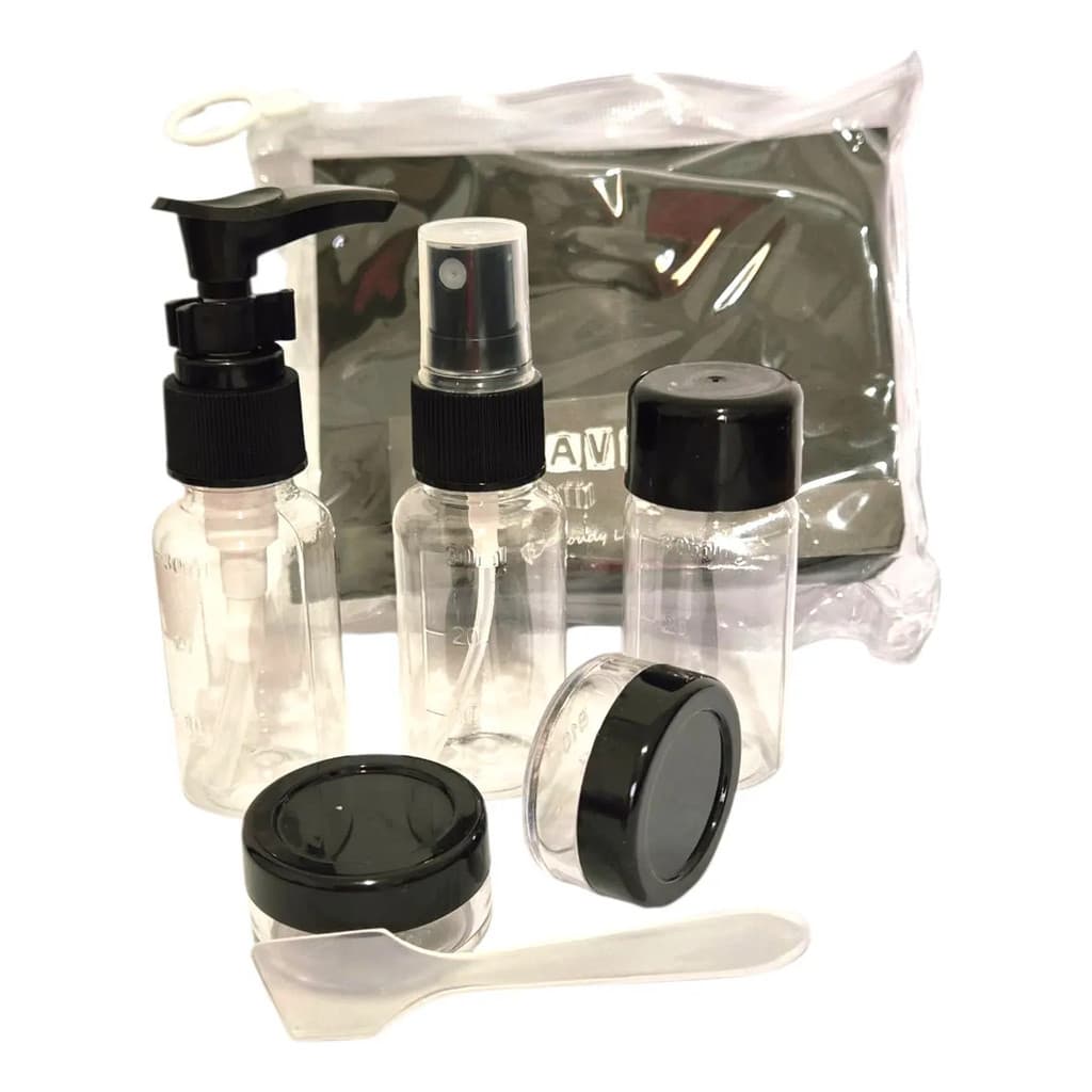 Kit Viagem Necessarie Organizador Frasco Spray Higiene 7pçs