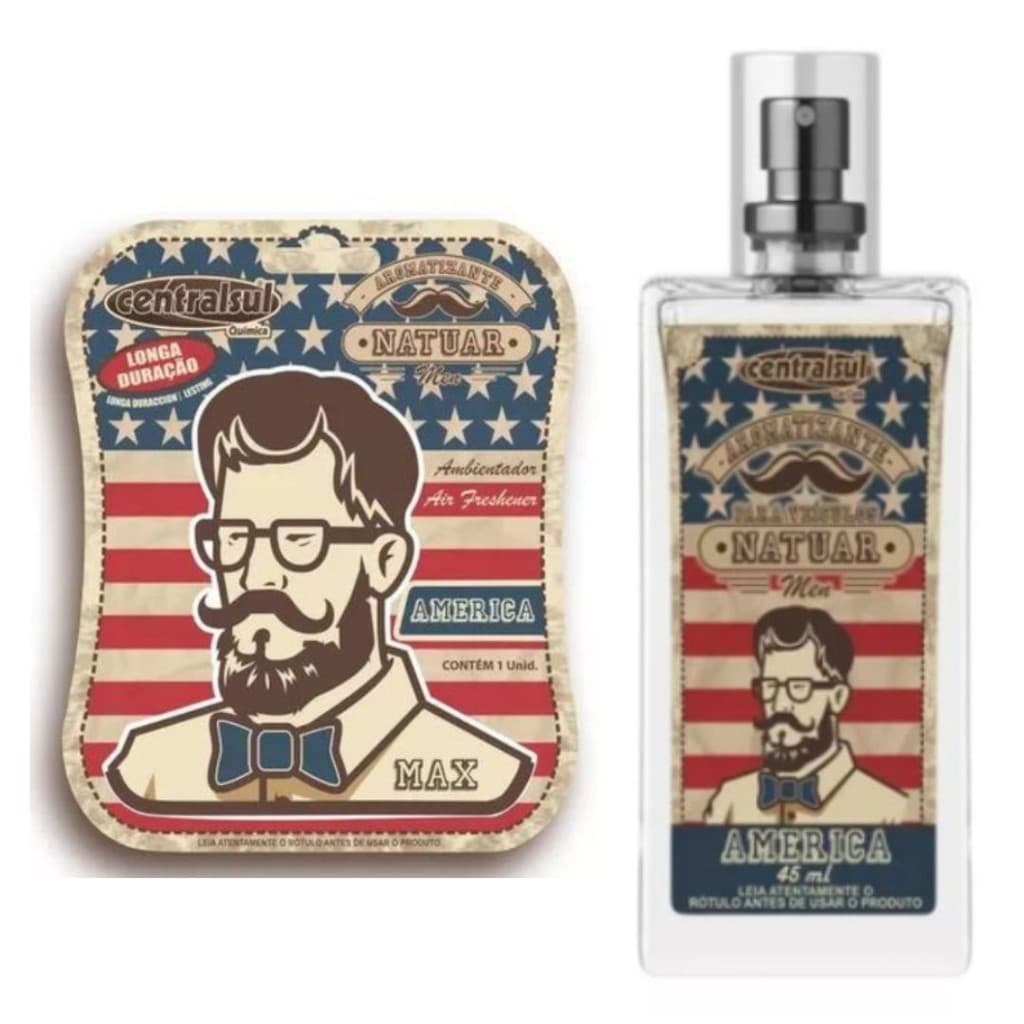 Kit América Aromatizante Miniatura Men e  Perfume Automotivo