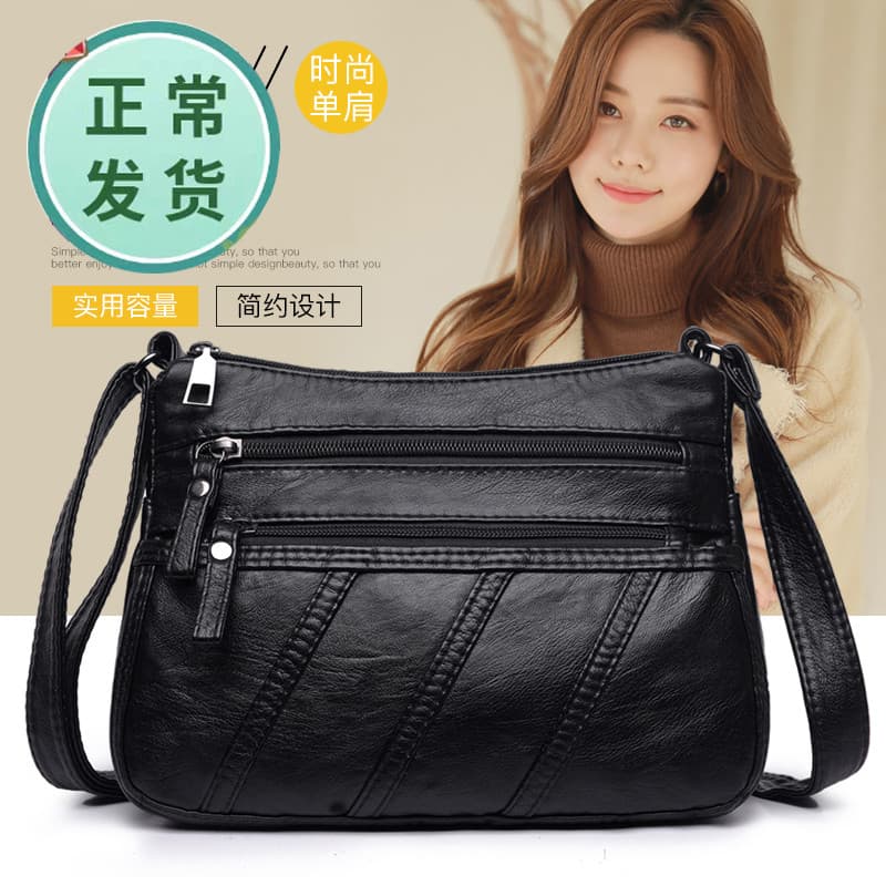 Bolsas femininas idosas de meia-idade 2024 novo estilo de grande capacidade bolsa mensageiro de um ombro mochila feminin