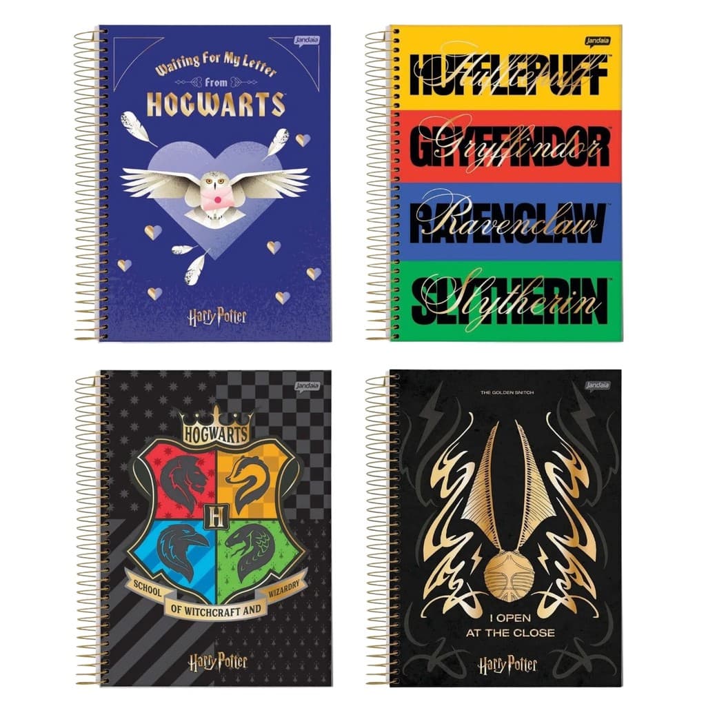 Caderno Escolar Capa Dura Pautado 1/4 Estampa Harry Potter