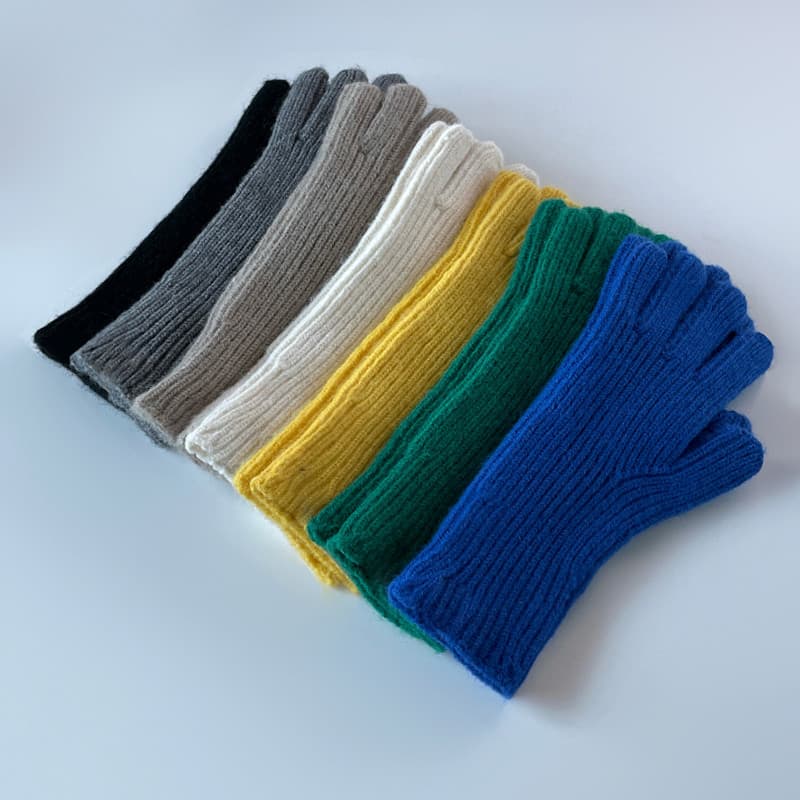MRCYC luvas de malha masculinas inverno coreano na moda luvas cor sólida All-Match simples engrossado luvas de lã quente