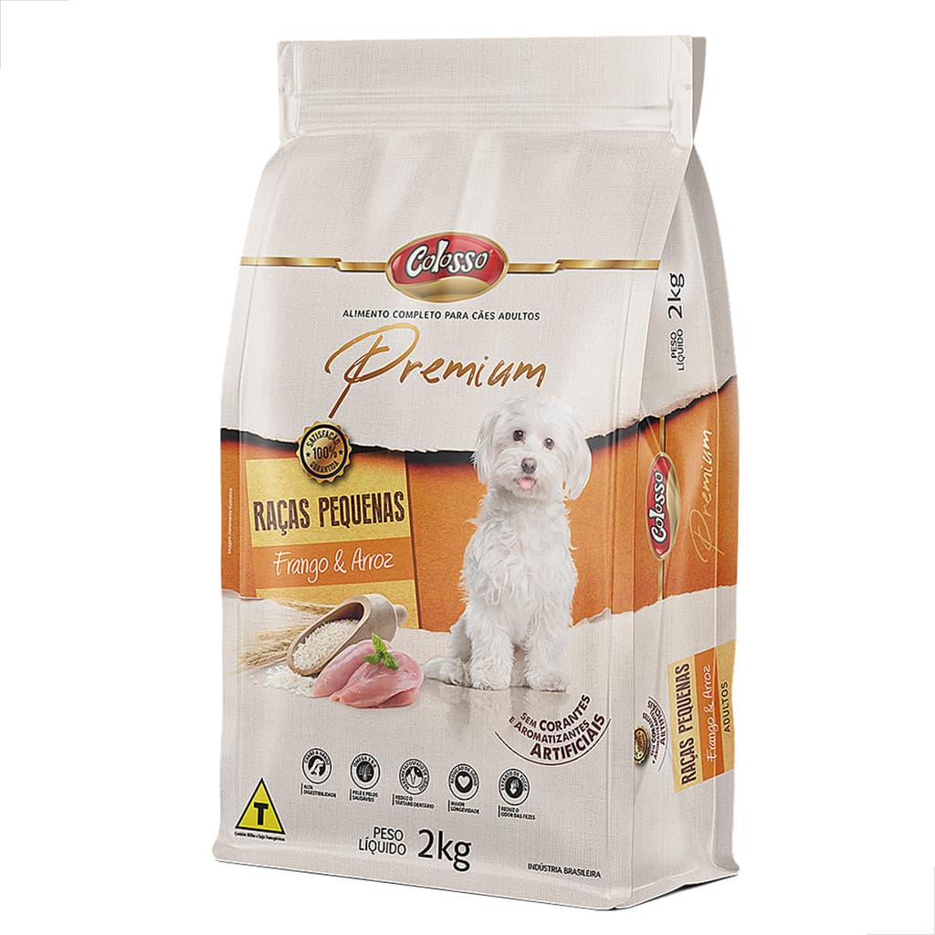 Ração Cachorro Racas Peq Racao Colosso Premium Frango Arroz 2k