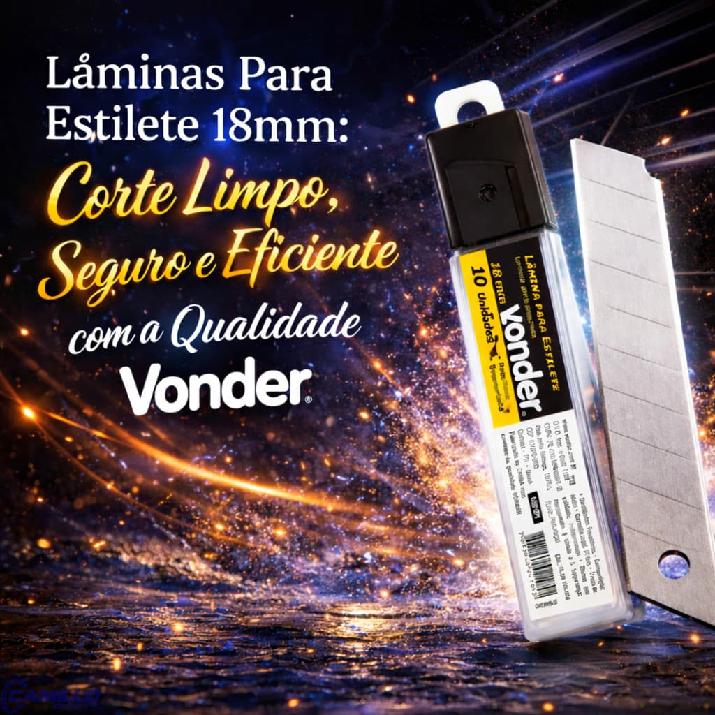 Lâmina Para Estilete 18mm Tubete Unidades Profissional de Precisão Alta Qualidade Vonder
