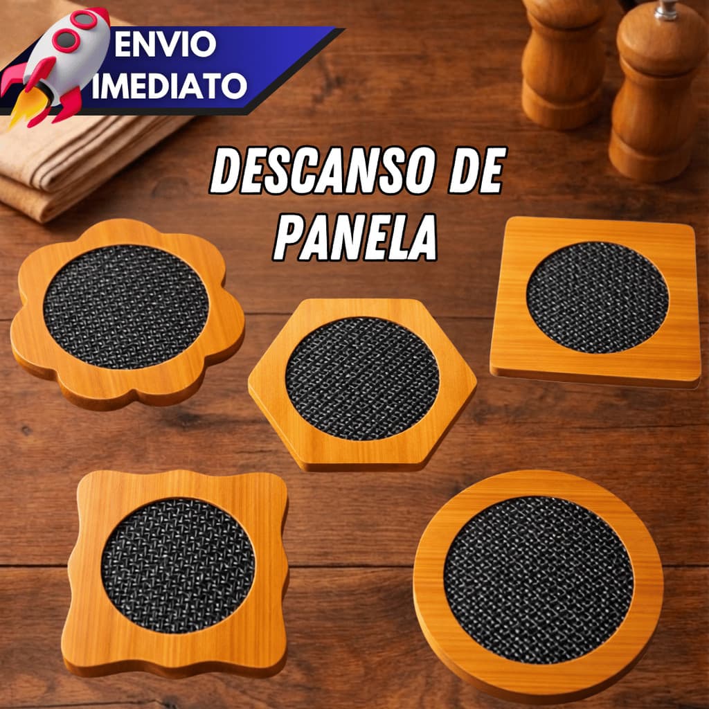 Kit 3/5/10 Descanso de Panela MDF 14,5cm Proteção Térmica Antiderrapante Mesa Quente e Frio Cozinha Elegante
