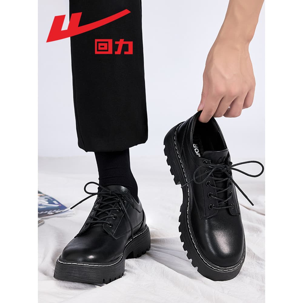 Puxar para trás sapatos de couro masculino britânico 2026 primavera verão novo estilo Martin botas Derby sapatos masculi