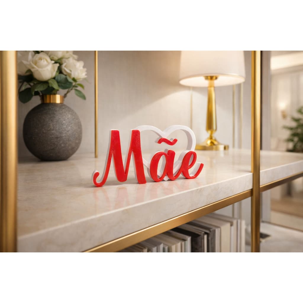 Enfeite Decorativo Mãe 15cm – Presente Dia das Mães, Decoração Moderna e Elegante
