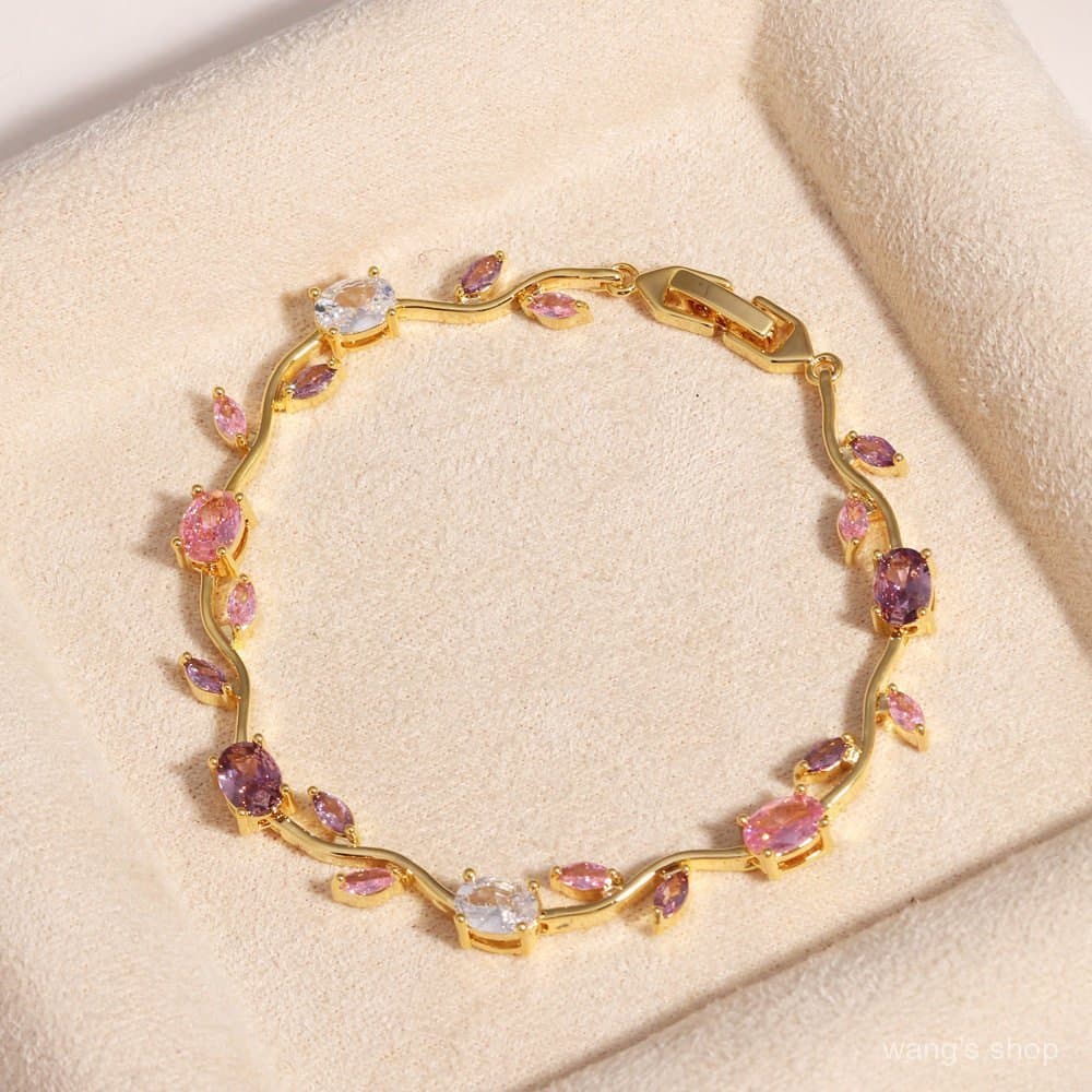 2026 Nova Pulseira Versátil de Estilo Luxuoso, Joia de Mão Estilo Ins com Ramo de Árvore Cravejado