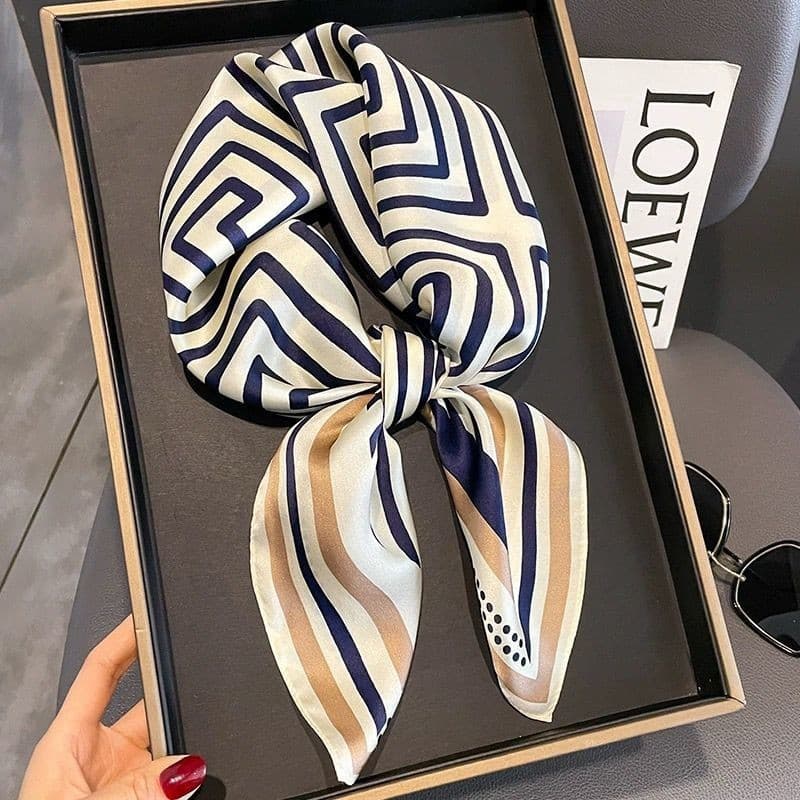 [F-store] Lenço quadrado de flor de caju tubo superior lenço de seda bandana verão cinto fino feminino verão xale de cab