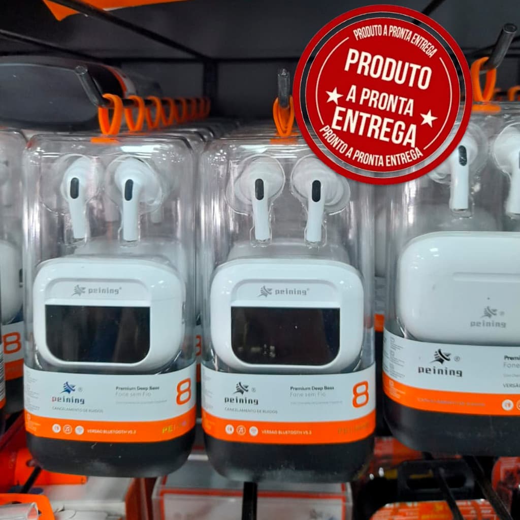 Fone Bluetooth Sem Fio Peining PEI-P666 com Visor Digital Touch, Microfone HD, Cancelamento de Ruído e À Prova d’Água