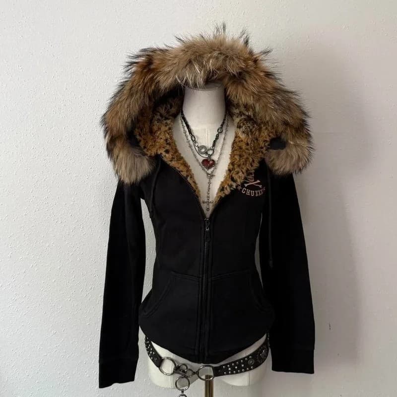 Subcultura Americana Vintage Tempero Menina Esqueleto Preto Mao Com Capuz Impresso Camisola Feminina Y2K Harajuku Mais C
