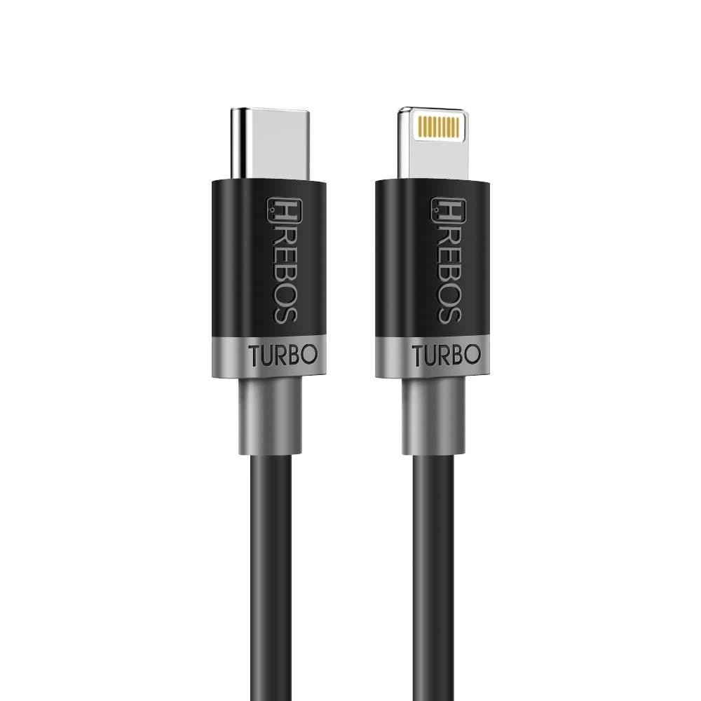 Cabo Turbo Black Cloud 1/2 Metro 30W Potência Type C x Lightning