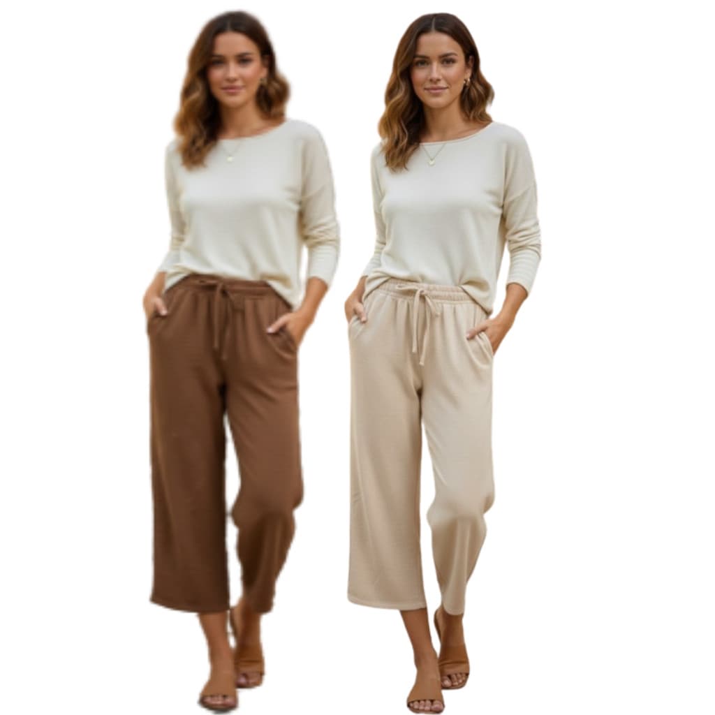 Kit 2 calças Pantalona Moda Social Estilosa Moderna Casual Fashion