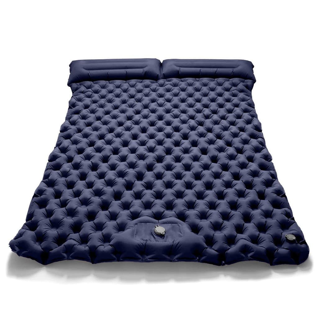 Colchão Inflável Duplo/Único para Camping ao Ar Livre com Bomba de Ar Integrada, Colchão de Dormir Inflável TPU, Almofad