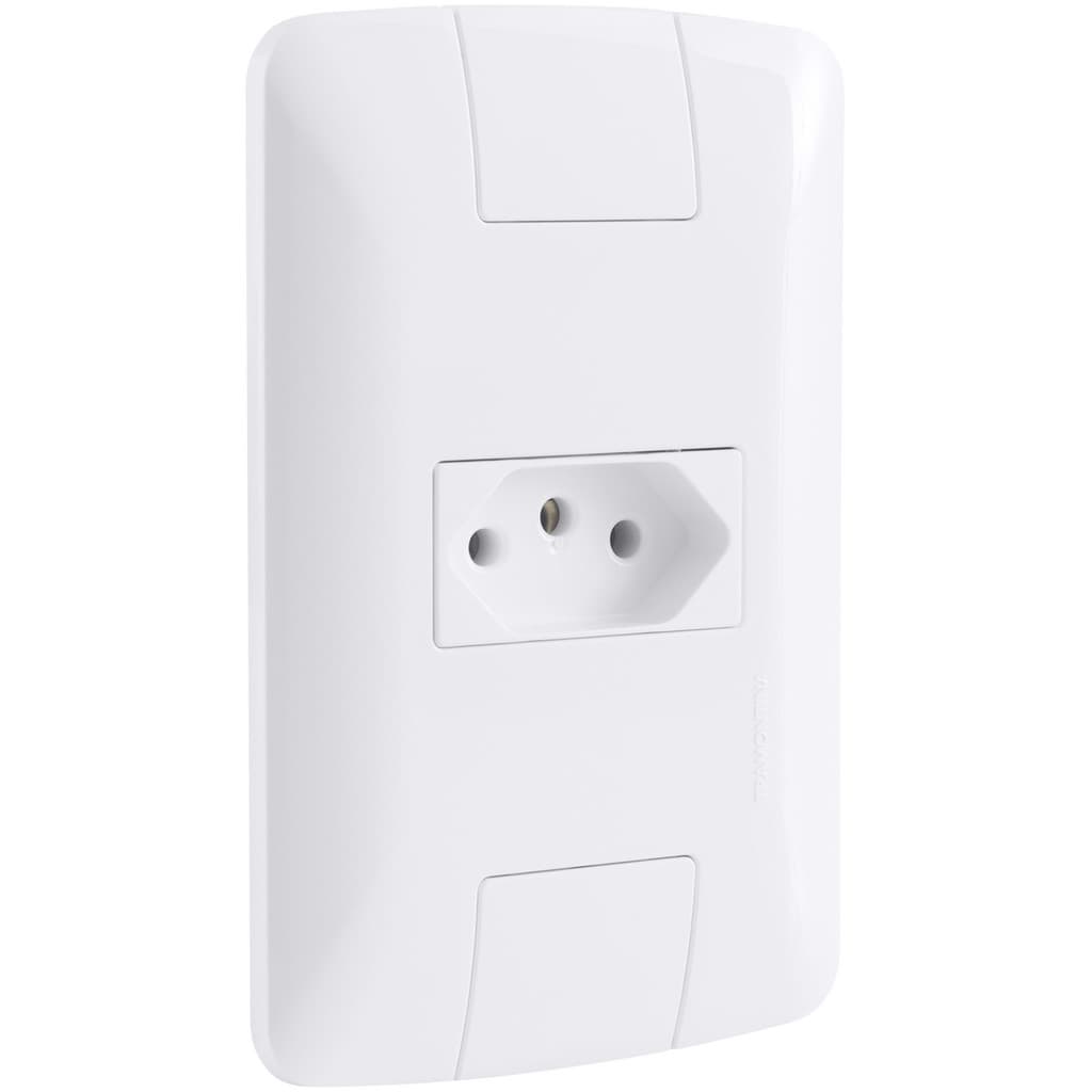 CONJUNTO TOMADA TRAMONTINA ARIA 2P+T BRANCA 10A/250V - 57241/010
