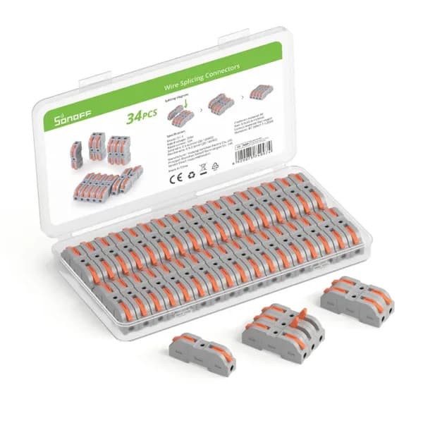 Kit 34 Peças Sonoff D1-1 Conectores Emenda De Fios Inline