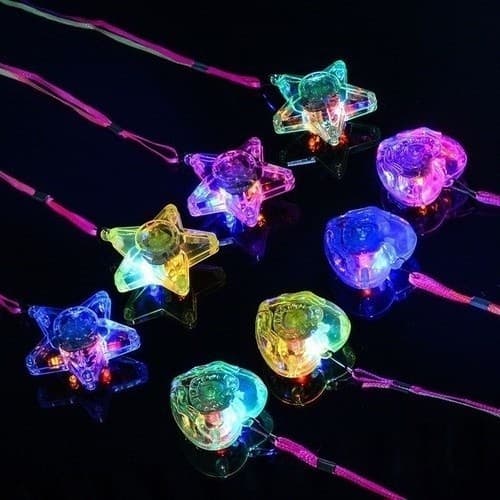 Colar ou Anel Pisca Led Sortidos- 10 un Luminoso Brilha Neon Festa Casamento Balada Modelos