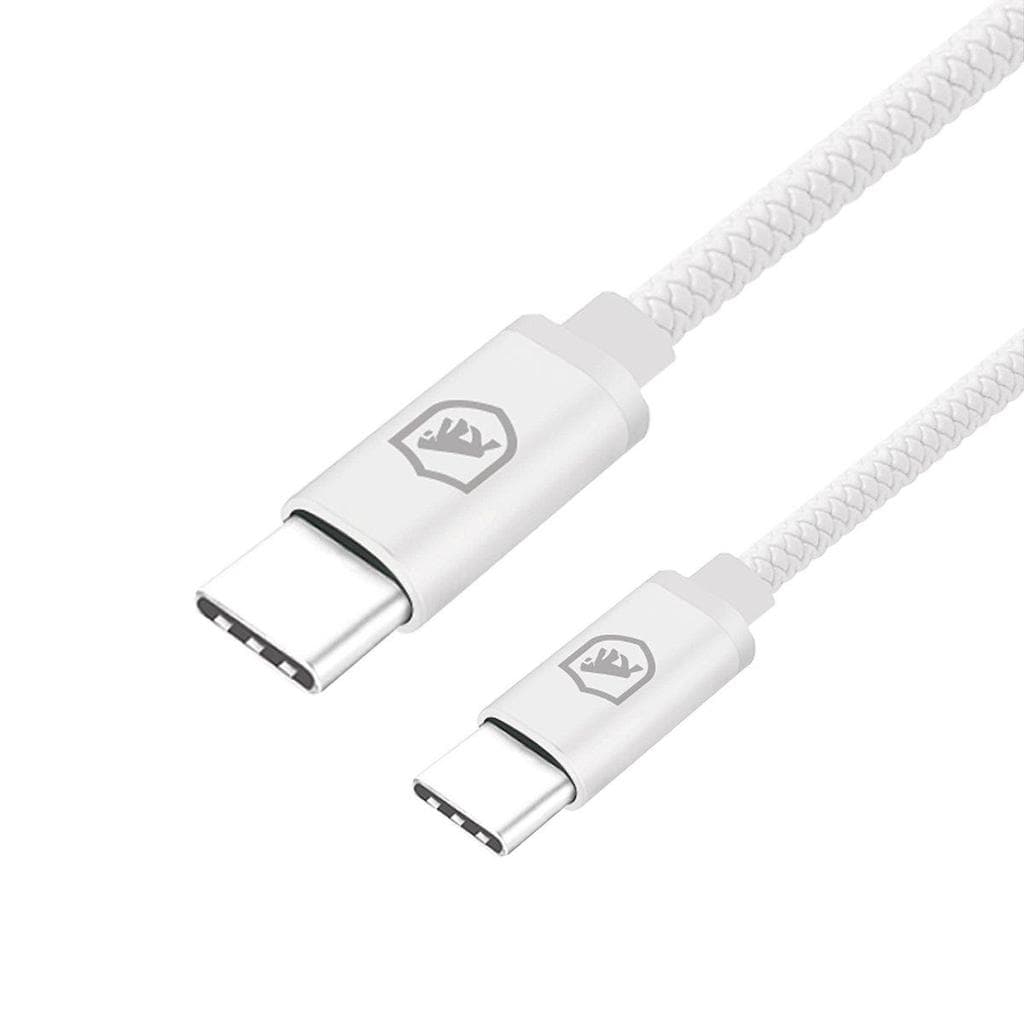 Gshield Cabo de Dados e Carregamento Rápido Symetric Tipo C/Tipo C em Termoplástico Reforçado 1,5 Metros, Branco