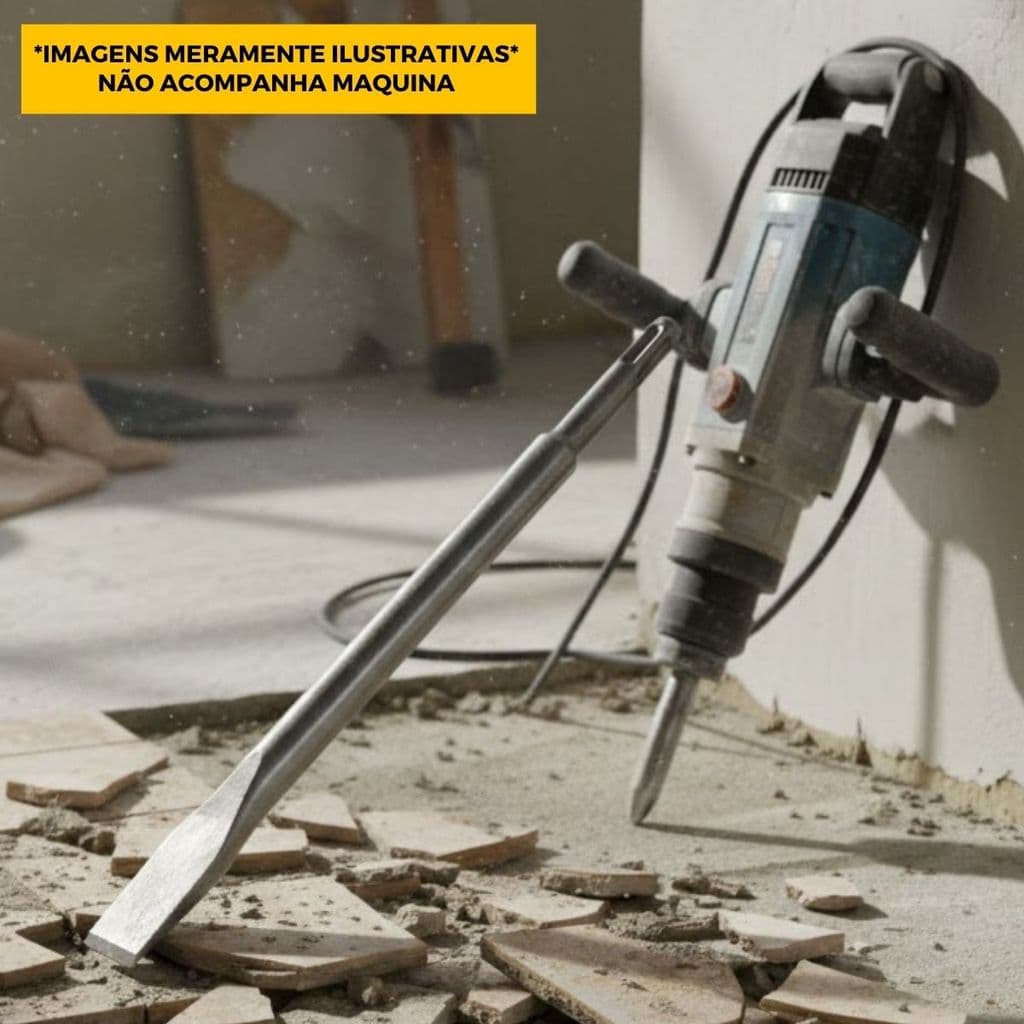 Talhadeira Ou Ponteiro Martelete 250mm Sds Plus Reforçada Compatível C/ Diversas Maquinas