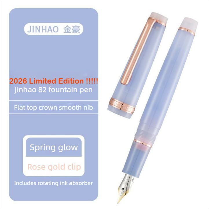 2026 Cores Limitadas JINHAO 82 Caneta Tinteiro Rosa Ouro Clipe Macaron Cor EF/F/M De Caligrafia Papelaria Material Escol
