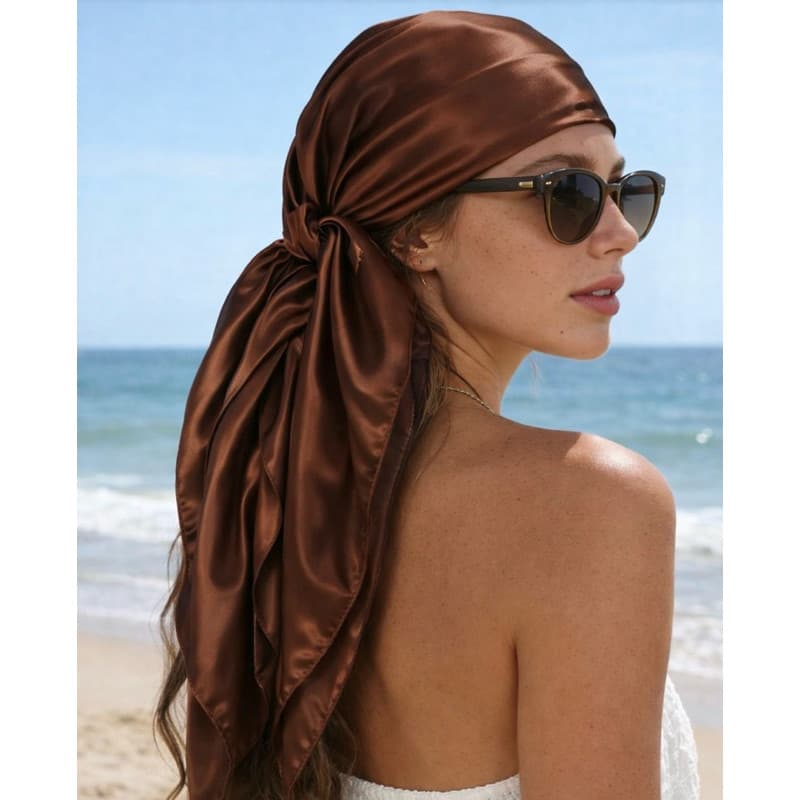 Lenço de Cetim Para Amarração na Cintura Gorro Bandana Para Usar No Pescoço