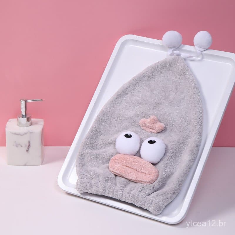 Touca de Banho Divertida de Peixe-Palhaço em Fleece Coral Absorvente, Design 3D Criativo de Animal de Estimação Fofo