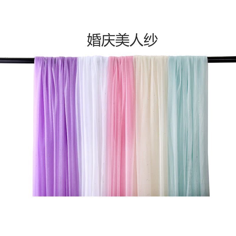 Tecido de gaze para decoração de palco de casamento, cortina de fundo, decoração de pavilhão de casamento, tecido com ex