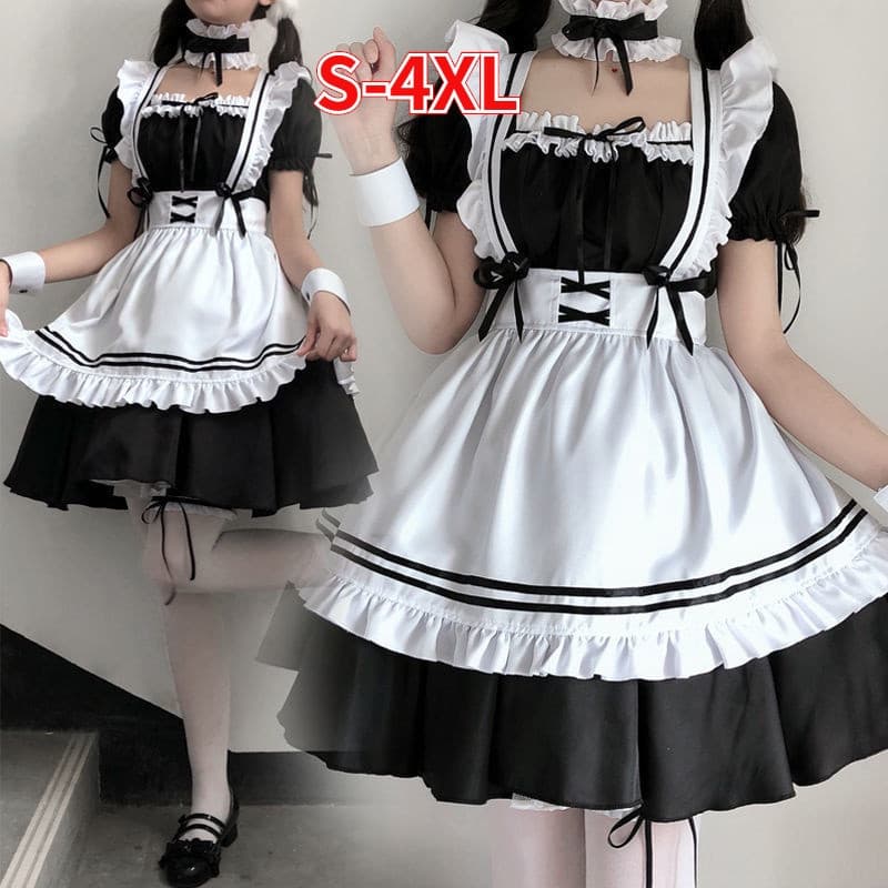 Vestido de Empregada Japonesa COS, Vestido de Estudante Adorável, Traje Lolita 238