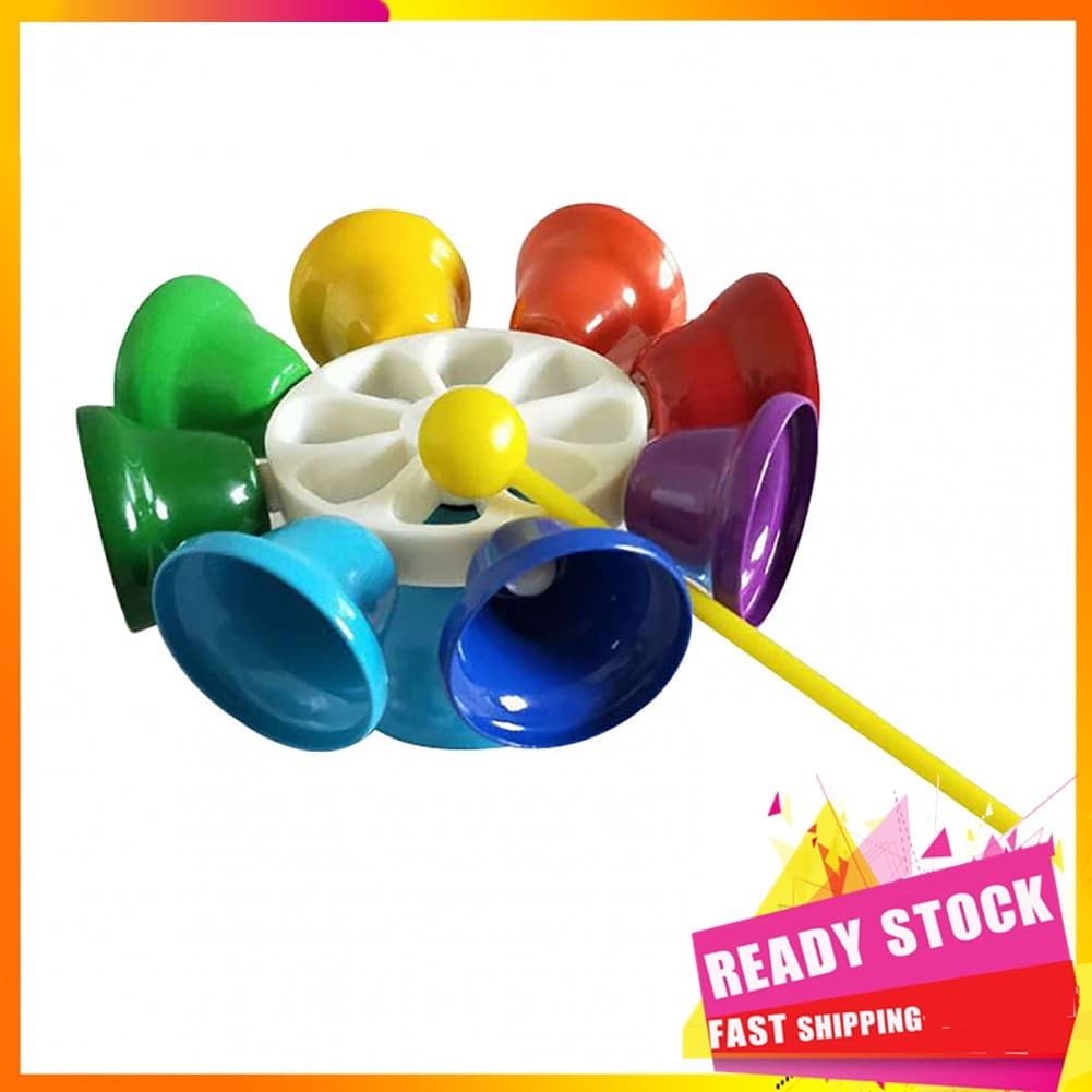 Gfgfgfgg Sinos de percussão musical volume ajustável seguro 8 notas brinquedo colorido para criança do jardim de