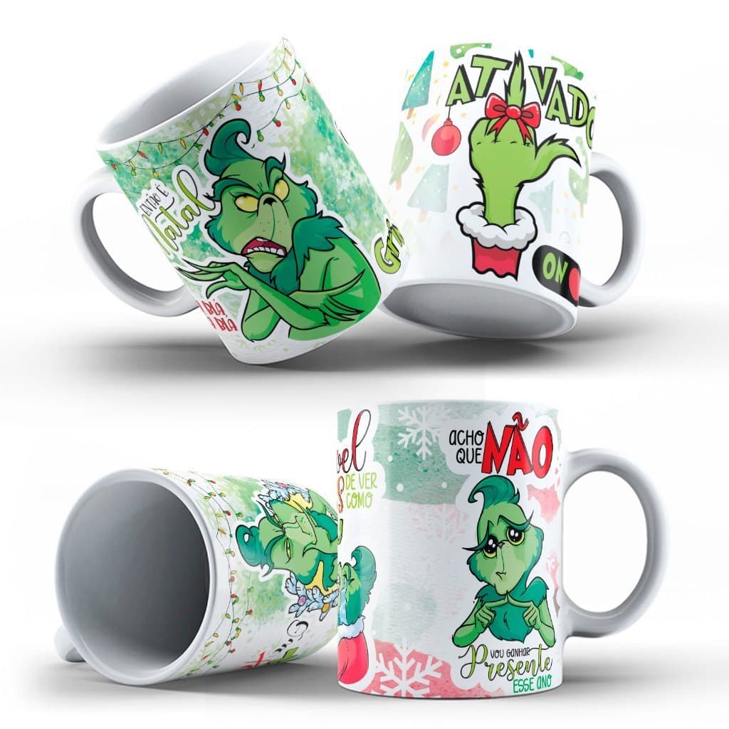 Caneca Grinch De Natal Personalizada feliz natal