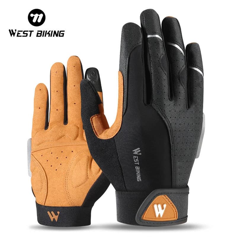 WEST BIKING Luvas de Ciclismo Masculinas de Inverno e Outono, Completas, com Tela Sensível ao Toque, Antiderrapantes, Es