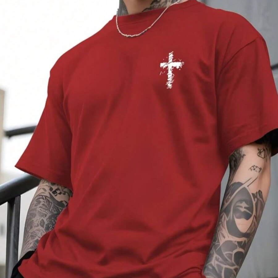 Camiseta Masculino Cruz 100% Algodão P ao G5 Plus Size