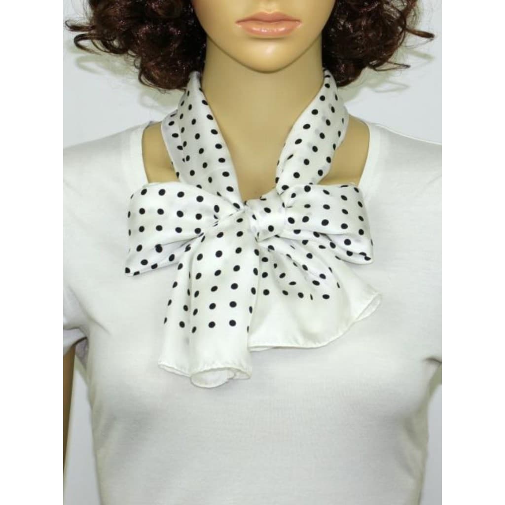 Masculino feminino estilo Natural seda amoreira cetim de seda Retro clássico bolinhas pequeno longo cachecol lenço de se