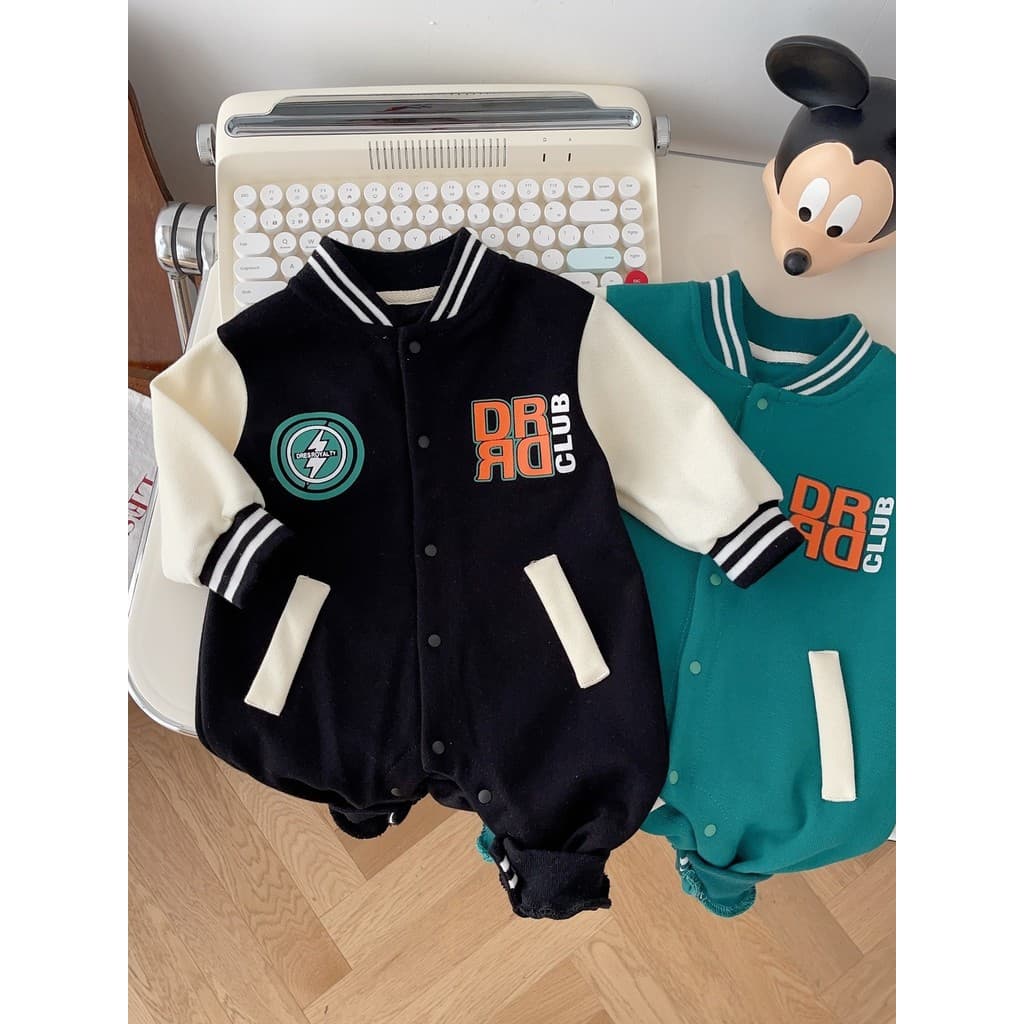 Macacão de bebê estilo ocidental versão coreana macacão esportivo camisa primavera outono estilo cem dias meninos menina