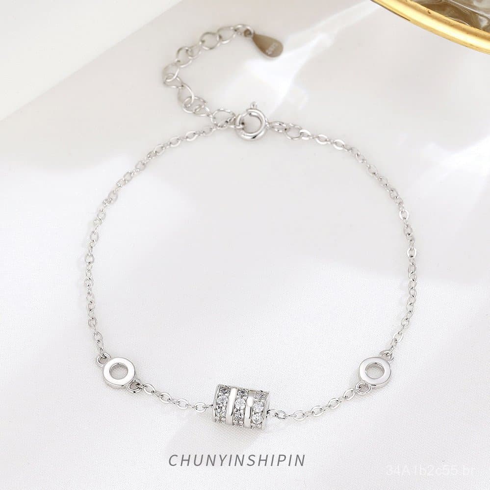 Pulseira fina de prata esterlina s925, estilo coreano, estilo ins, joia elegante para mulheres, luxo discreto, acessório