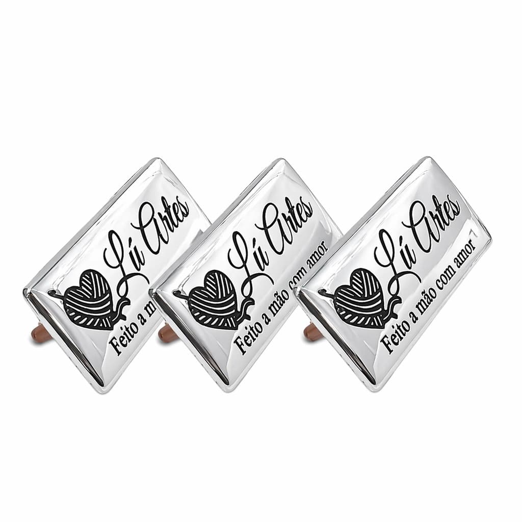 Etiqueta Personalizada Prata 3.5×1.5 Cm Individual 1 Unidade