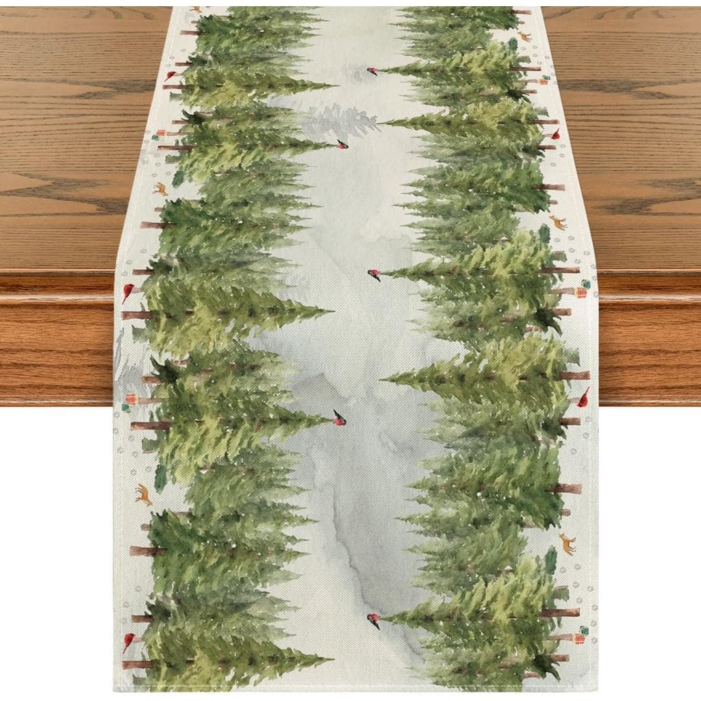 Modo Artóide Árvores De Natal Flocos De Neve Corredor De Mesa , Férias De Inverno Sazonal Cozinha Decoração Jantar Para