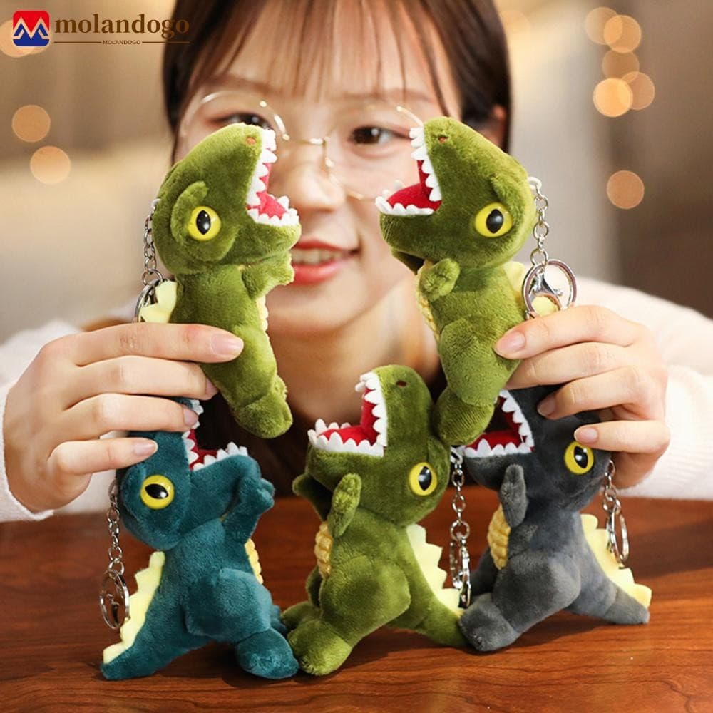 Mandogo 14cm Mini Dinossauro Brinquedos De Pelúcia Chaveiro Saco Pingente Bonito Tiranossauro Boneca Para Crianças Anive