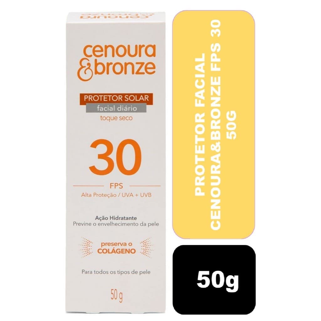 Protetor Solar Facial Cenoura&Bronze FPS 30 50g