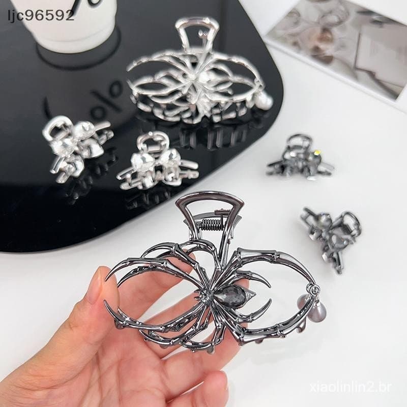 [ljc] Grampo De Cabelo De Aranha De Personalidade Engraçada Punk Para Mulheres , Meninas , Clipe De Tubarão Criativo De