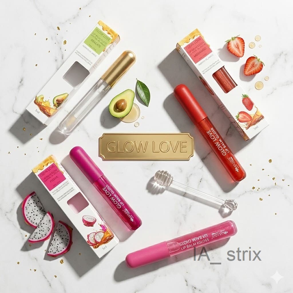 Lip Balm Gloss com Mel de Abelha e Frutas Max Love - Hidrata os LábiosEVD6