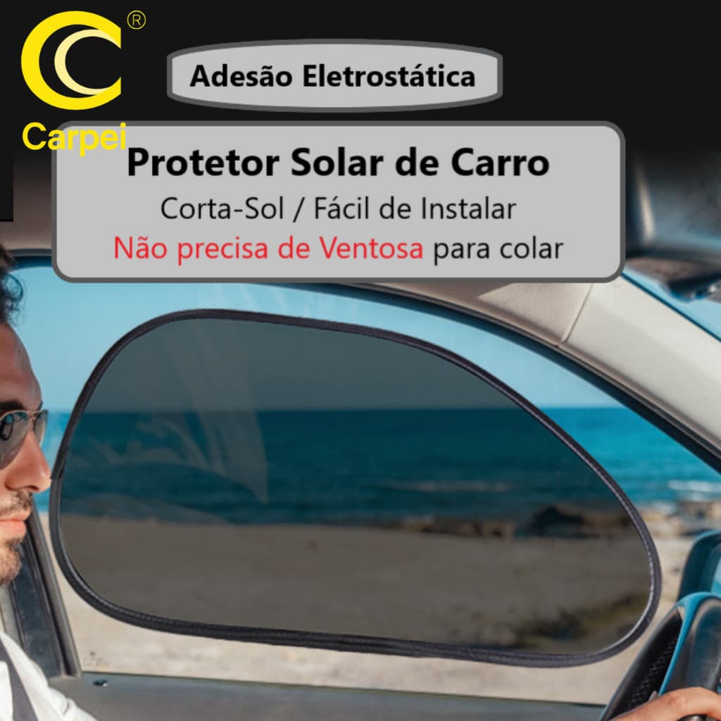 Kit de 2 pçs Protetor Solar para Carro por Absorção Eletrostática Tapa Sol Automotivo