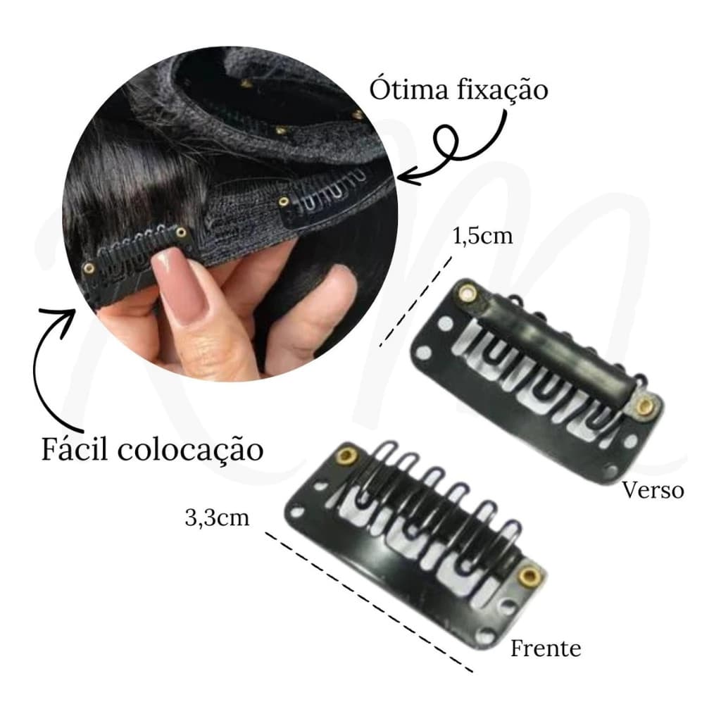 Pacote 20 Presilhas Tic-Tac | Preto ou Branco | Para Penteados