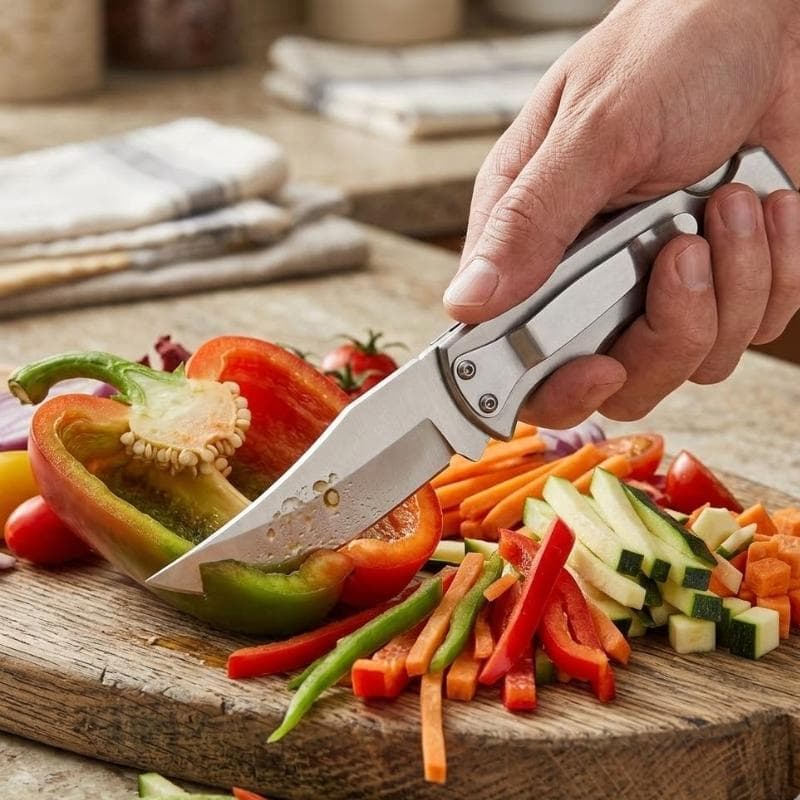 Faca de frutas de aço inoxidável de alta qualidade — resistente à ferrugem e durável, ideal para cortar frutas