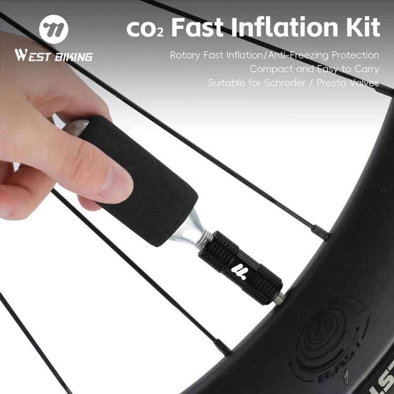 Bomba de Ar Portátil para Bicicleta WEST BIKING com Válvulas Presta/Schrader, Mini Bomba de Pneus para Bicicleta, Acessó