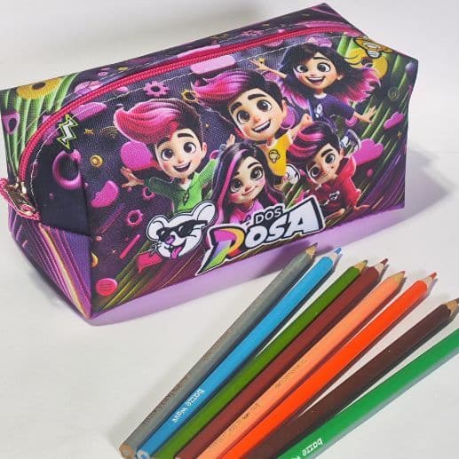 Estojo Escolar DOS ROSA – Porta Lápis Colorido com Zíper Rosa 🎒✨EMILY  VICK