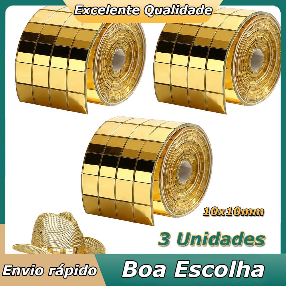 3peças Adesivos de espelho para paredes espelhado película espelhada para decoração de artesanato faça 10x10mm