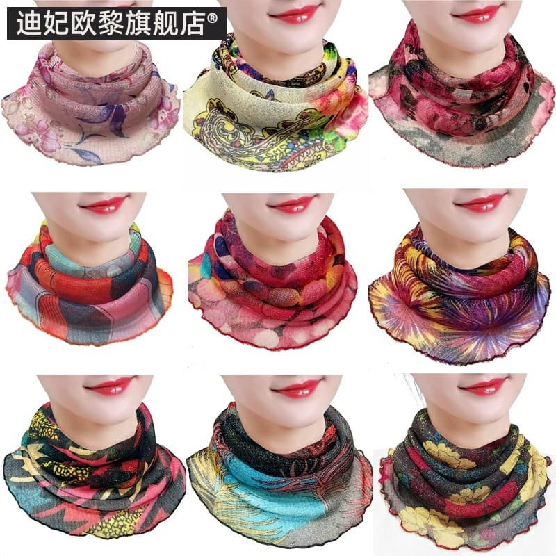 Compre cinco e ganhe um grátis variedade pulôver babador feminino lenço de seda verão lenço mágico feminino pendurado es